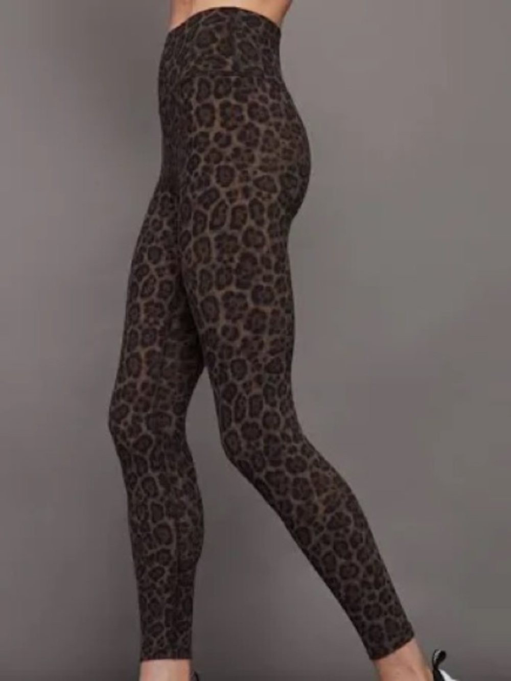 Carbon38 Leopard-Print High Waist Leggings - Brown/Black